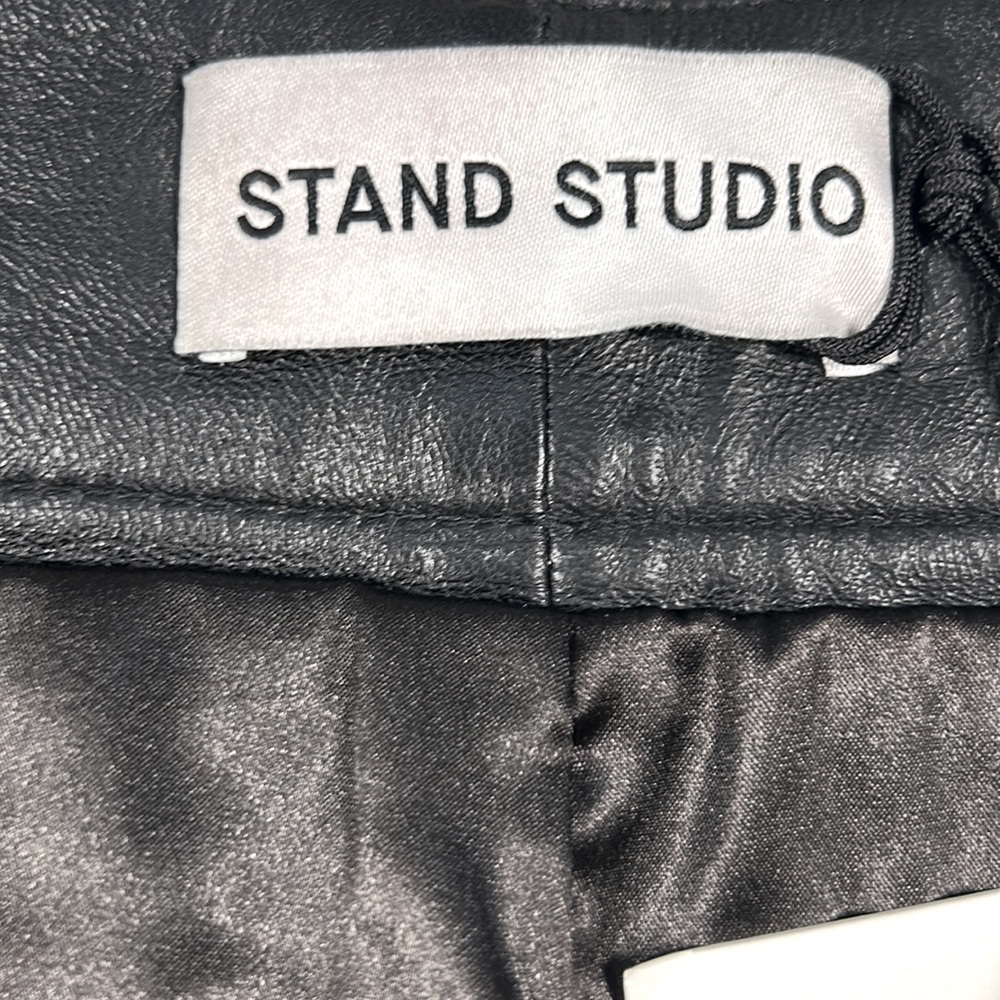 NWT Stand Studio Black Leather Eudora Pants size 36 - Picture 7 of 9